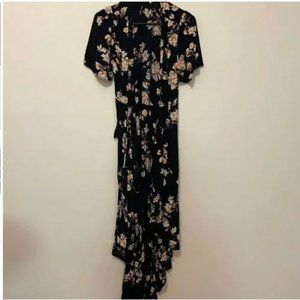 forever 21 floral navy blue wrap dress